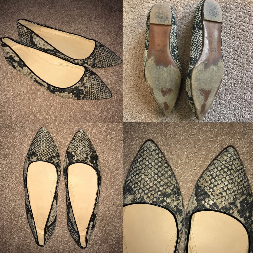 J.Crew Viv Python-Print Canvas Flats - Picture 4 of 7